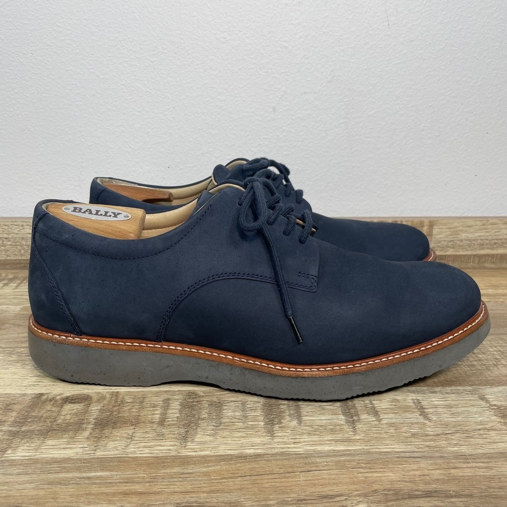 Samuel Hubbard Hubbard Free Nubuck Leather Oxford Shoes Mens 10.5 Navy Blue EUC